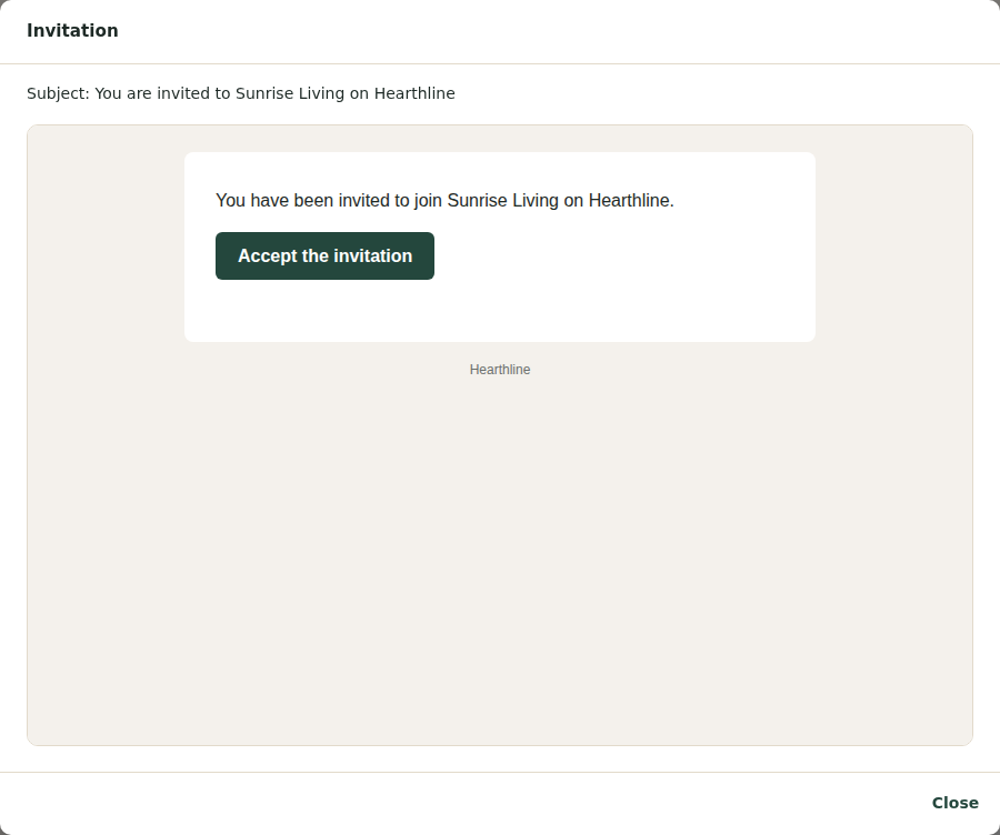 A standard email opened read-only: the subject line and the email as the person receives it.